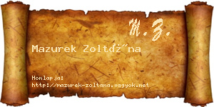Mazurek Zoltána névjegykártya